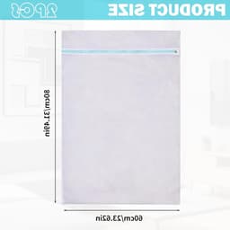Grote wasnetten voor fijne kleding, 60 x 80 cm, met ritssluiting, ideaal voor jassen, beddengoed en gordijnen — thumbnail 4