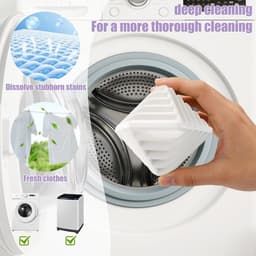 Set van 4 herbruikbare antistatische wasballen, kubusvormige roerballen, geschikt voor wasverzachter in de wasmachine. Het gestructureerde oppervlak voorkomt dat kleding in de knoop raakt en verbetert het reinigingseffect. Afmetingen: 65*58*60 mm. — thumbnail 2