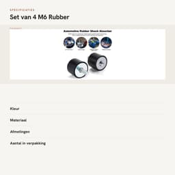 Dailygoods- Rubber Buffers 4x - Trillingsdempers Wasmachine - Trillingsdempers Airco - Trillingsdempers Warmtepomp - Zwart/Zilver - M6 Draaddiameter 6 mm — thumbnail 3