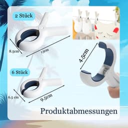 Dailygoods- Wasknijpers Grote Sterke - Handdoekklemmen Antislip - Winddicht - 8 Stuks - Hoogwaardig PP+PE - Voor Kleding en Dekbedden — thumbnail 5