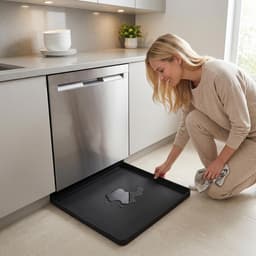 Wasmachine Pan - Afvoerbak Vloerbescherming - Apparaten Beschermen - Anti-lek Rand - 71 x 61 cm - Zwart — thumbnail 2