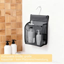 Wasknijperzakken Set - Opberghangers Organizer - Huishouden Organiseren - Mesh Ontwerp - 20 x 10 x 24 cm - Zwart Grijs — thumbnail 3