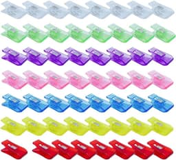 Naaiklemmen set - Stofklemmen clips - Stof vasthouden - Vervangt spelden - 56 stuks - 7 kleuren — thumbnail 1