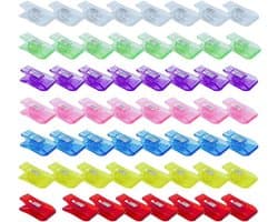 Naaiklemmen set - Stofklemmen clips - Stof vasthouden - Vervangt spelden - 56 stuks - 7 kleuren