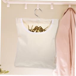 Wasknijper Opbergtas - Kleding Clip Houder - Wasknijpers Opbergen - Met Ophanghaak - 35x27cm - Beige — thumbnail 2