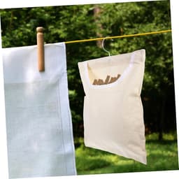 Wasknijper Opbergtas - Kleding Clip Houder - Wasknijpers Opbergen - Met Ophanghaak - 35x27cm - Beige — thumbnail 4
