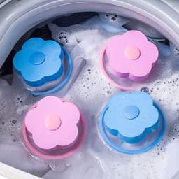 Store_9 - drijvende waslint - herbruikbare wasmachine pluizenvanger - blauw en roze - haarverwijderaar - filterzak - geschikt voor wasserij - 4 stuks — thumbnail 2