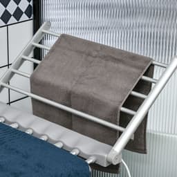 Killogood Elektrische verwarmde handdoekradiator met opvouwbare vleugels - ruimtebesparend - aluminiumlegering - 144x53x91cm - zilver — thumbnail 3