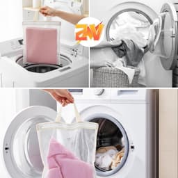 Set van 4 Kleine Wasnetjes voor Delicate Kleding | Duurzame Waszakken voor Ondergoed, Sokken en Babykleding | Ideaal voor de Wasmachine 30 x 25 cm — thumbnail 2