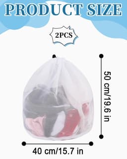 Dailygoods - Cosensi - Dailygoody - Wasnetten - Fijnmazige waszakken - 40 x 50 cm - Herbruikbaar - Ideaal voor babykleding - Ondersteunt delicate was — thumbnail 5
