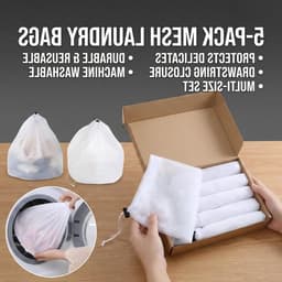 5-delige Wasnet voor Wasmachine – 30 x 40 cm, Fijnmazige Waszak met Koordstopper voor Ondergoed, Sokken, Handdoeken en Delicate Kleding — thumbnail 4