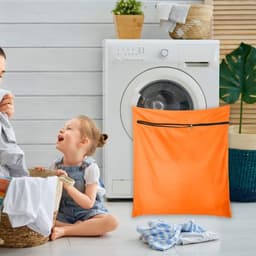 Haarverzamelende Waszak voor de Wasmachine, Geschikt voor Bedlinnen, Dekens en Handdoeken (Jumbo, Oranje) — thumbnail 3