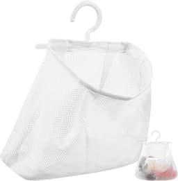 Dailygoods- Waszak - Ademend Mesh - Hangende Waszak met Haak - Opvouwbaar - Grote Capaciteit - 3 Ladingen - Ruimtebesparend - Wasmand — thumbnail 5