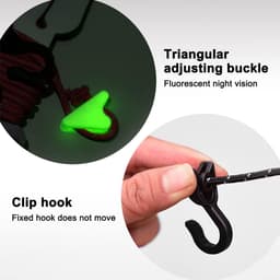 Dailygoods- Waslijn Fluorescerend - Verstelbare Lengte - Camping Waslijn - Reflecterende Staaldraad - Multifunctioneel - Clip Haak Ontwerp - Ophangtouw — thumbnail 2