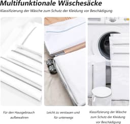 Dailygoods- Waszak Groot - Waszakjes met Rits - Wasnet voor Wasmachine - Waszakken voor Wasgoed - Waszakje voor Kleding - Duurzaam Polyester 40x50/50x60 cm — thumbnail 3