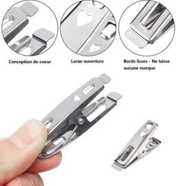 Dailygoods- Wasknijpers 60 Stuks - Roestvrij Stalen Wasknijpers - Kleine Wasknijpers - Multifunctionele Kledingclips - Voedselklemmen - Zilverkleurig — thumbnail 2