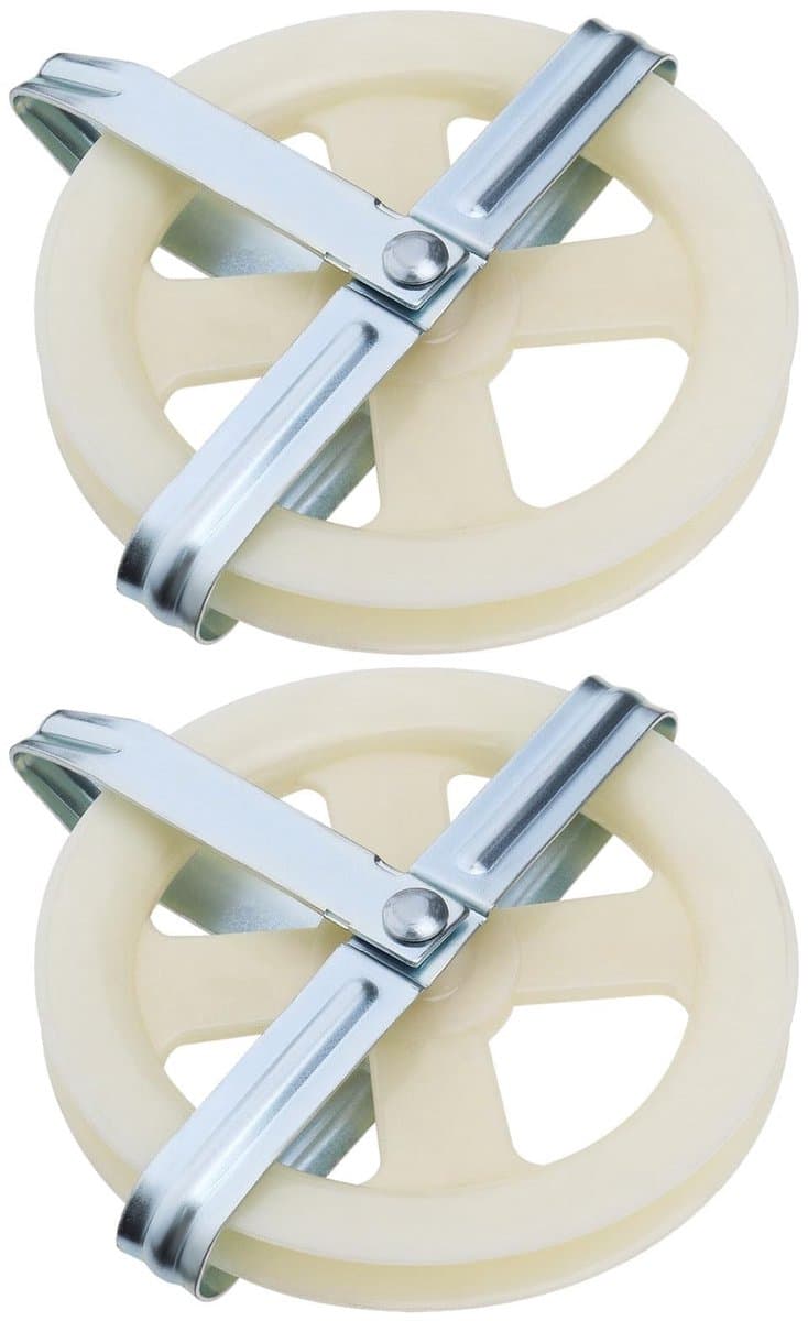 Dailygoods- Waslijn Katrol 15,5 cm - 2x Waslijn Uittrekbaar - Duurzaam Impactplastic - Ondersteuning voor Touw tot 3/8" - Eenvoudig te Installeren - Wit — afbeelding 1