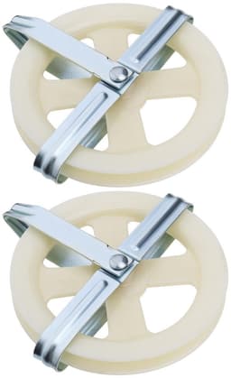 Dailygoods- Waslijn Katrol 15,5 cm - 2x Waslijn Uittrekbaar - Duurzaam Impactplastic - Ondersteuning voor Touw tot 3/8" - Eenvoudig te Installeren - Wit — thumbnail 1