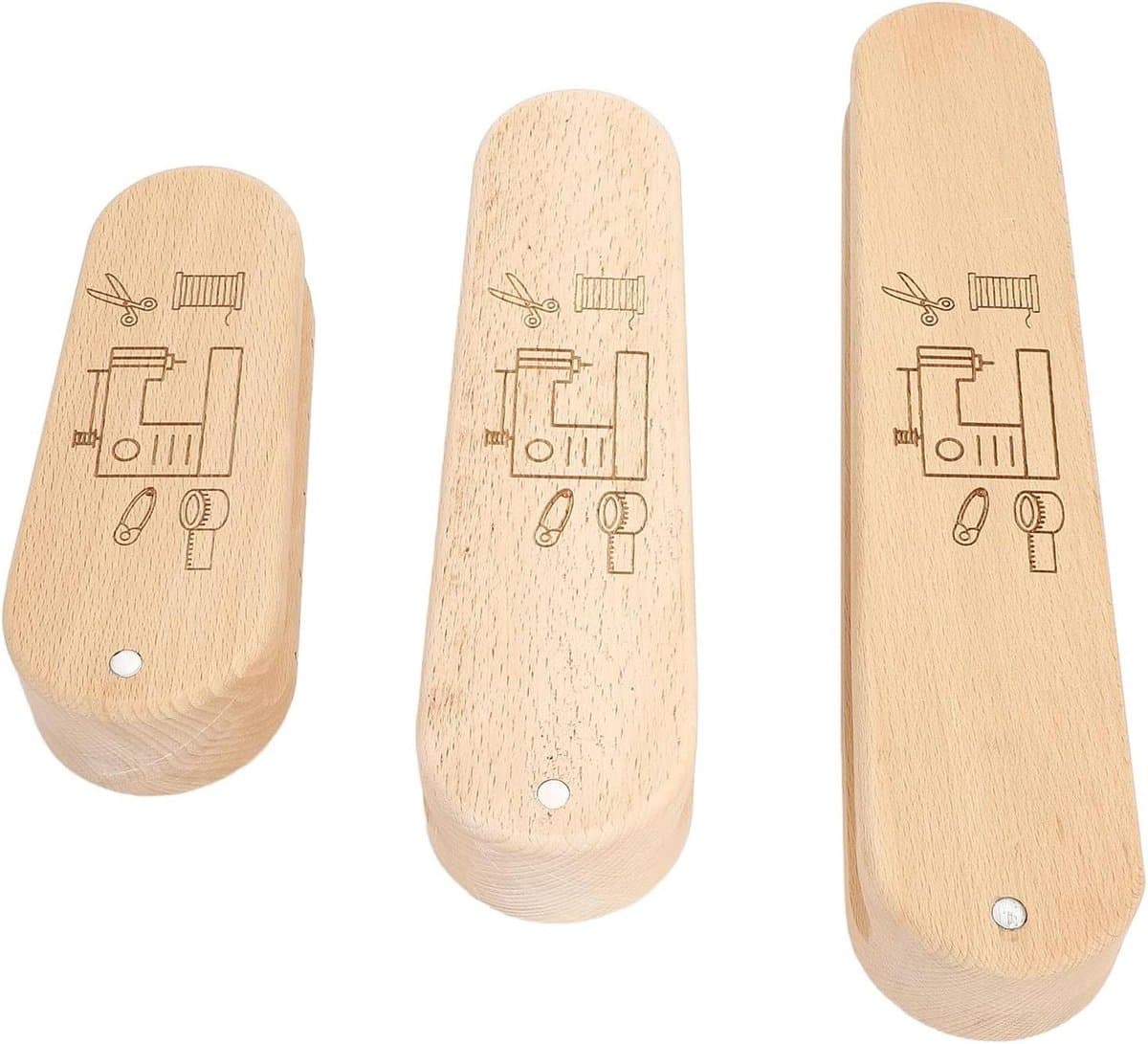 Kleermakers Klepper Set - Naai Gereedschap Stof - Stoffen Strijken - Massief Hout - 3 maten - Natuurlijk Hout — afbeelding 1