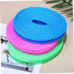 Waslijnset 3 Rollen - Kampeerwaslijn Intrekbaar - Buiten Kleding Drogen - Met Metalen Haken - 3 Rollen - Zoals Getoond — thumbnail 5