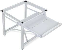 Wasmachine onderstel - Apparaat verhoger - Huishoudelijke taken - Uittrekbare plank - 60x56x52 cm - Wit — thumbnail 1
