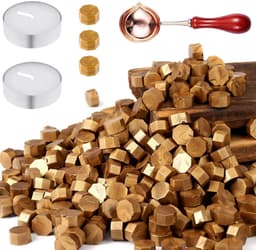 400 Stuks Octagonale Gouden Wasbolletjes voor Cadeauverpakking, Trouwaankondigingen en Gepersonaliseerde Enveloppen — thumbnail 1