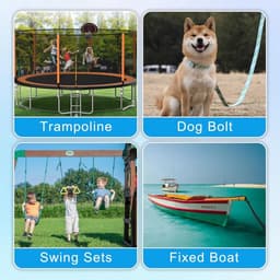 Tenthaak - grondschroef - Heavy Duty - zwart - 61 cm - metalen - aardzand - spiraal - wind - storm - spiek - schommel - camping - schuur - hond - carport - luifel - vaste ring - geschikt voor - Trampoline haak - 4 stuks. — thumbnail 2