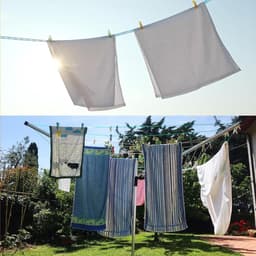 Ronte - Sleutelkoord voor op reis, 8 meter, winddicht en antislip, draagbaar wasrek, grijs, camping, wasgoed, buiten. — thumbnail 2