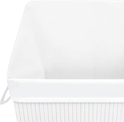 vidaXL - Wasmand - met - 1 - vak - bamboe - wit — thumbnail 4