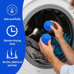 Allecto Plus - 6-pack Herbruikbare Drogerballen voor Wasdroger - Milieuvriendelijke Wasbal - Geschikt voor Vloeibaar Wasmiddel - Besparing van Tennisballen - Alternatief voor Drogerballen in Wasmachine — thumbnail 2