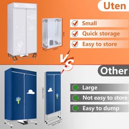 RFWR® Draagbare Elektrische Wasdroger met Grote Capaciteit - 170 cm, 1500 W, Sneldrogend Design — thumbnail 3