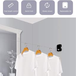 Retractable Clothesline Indoor Heavy Duty Telescopic Invisible Drying String Clothes Hanging Rack — thumbnail 2