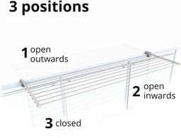 Opklapbaar balkondroogrek van roestvrij staal en aluminium - lengte: 162 cm (wit) — thumbnail 5