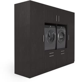 Wasophoogte® Wasmachine Kast Dublin - Wasmachine verhoger - Wasmachine ombouw - 700(D)*2530(B)*2110(H) mm - Zwart — thumbnail 2