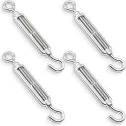 Allecto Plus - Roestvrijstalen Draadkabels 4 Stuks Ogen voor Draadspanner met M4 Haken Trekkoord voor Wasrek - Duurzaam en Praktisch! — thumbnail 1