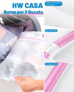Grote waszak - Wasnet - Waszak - wasnetten - Grote waszak - Waszak met rits - Voorkomt dat kleding vervormt en kreukt - 3 stuks - Geschikt voor truien, overhemden, ondergoed, sokken, schoenen - 40*50cm — thumbnail 2
