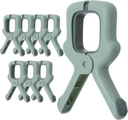 Plastic strandlakenklemmen - 8 stuks - Stevige kunststof wasknijpers - Grote winddichte kledingklemmen - Antislip - Winddichte handdoekklemmen - Geschikt voor ligbedden / zwembadstoelen / dekenklemmen - Groente — thumbnail 1