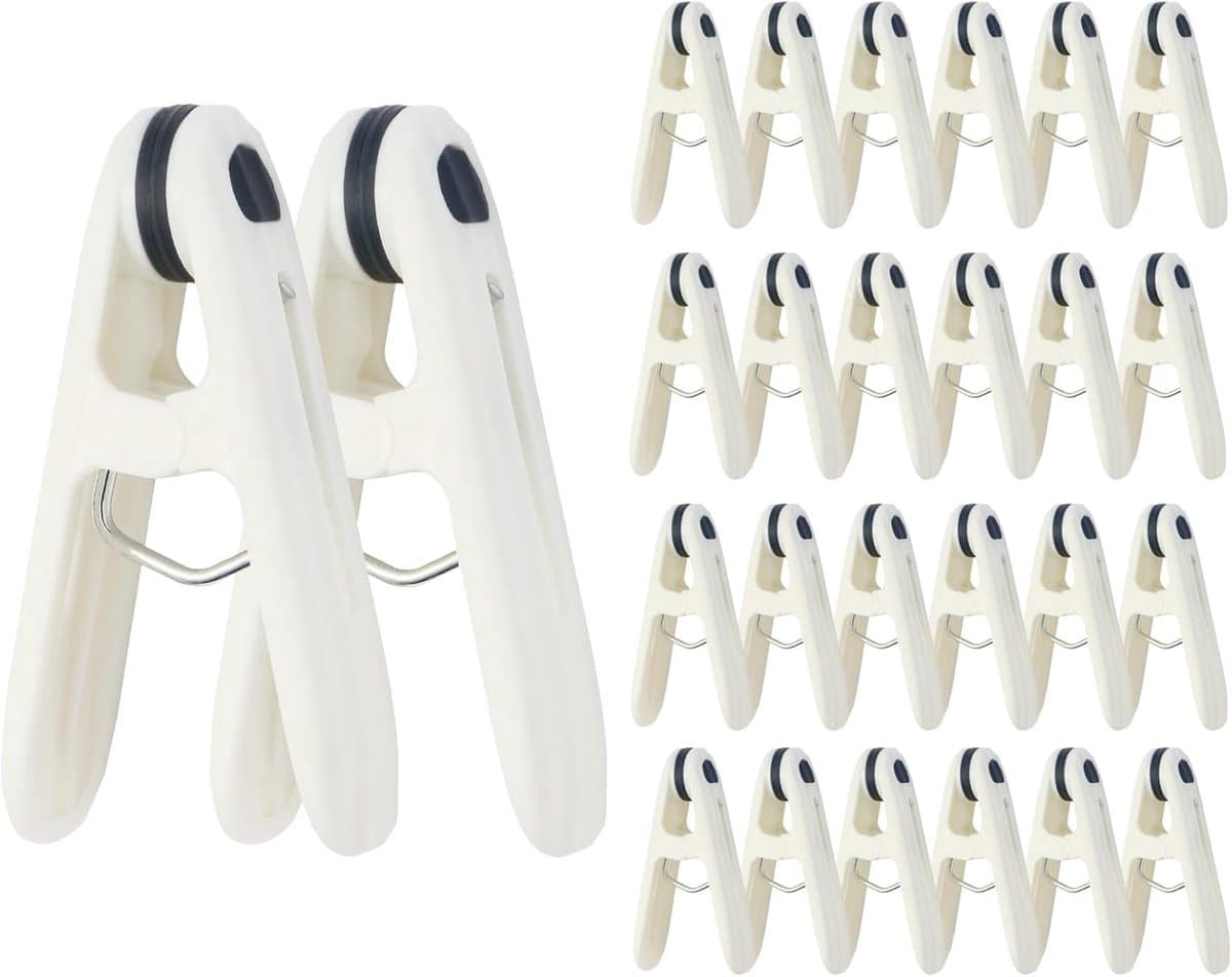 Verpakking van 24 plastic wasknijpers - Stevige wasknijpers voor de was - Wasknijpers van 2,36 inch - Wasknijpers met een ontwerp zonder markering - Winddichte wasknijpers - Voor het ophangen van kleding, sokken, handdoeken en snacks (blauw) — afbeelding 1