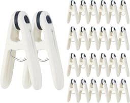 Verpakking van 24 plastic wasknijpers - Stevige wasknijpers voor de was - Wasknijpers van 2,36 inch - Wasknijpers met een ontwerp zonder markering - Winddichte wasknijpers - Voor het ophangen van kleding, sokken, handdoeken en snacks (blauw) — thumbnail 1