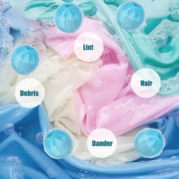 Haarvanger voor de wasmachine, 12 stuks herbruikbare wasballen tegen dierenharen en pluis, elastische wasballetjes voor honden- en kattenharen, blauw wit — thumbnail 5