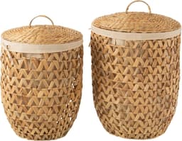 Set Van 2 Wasmanden + Deksel Waterhyacinth Naturel — thumbnail 2
