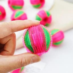 Anti-pluis-wasballen voor het verwijderen van dierenharen, set van 6 stuks, herbruikbare wasballen, 4 cm, antistatische stofreiniger — thumbnail 3