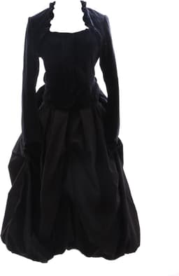 JL-568 Fluweel Zwart Gothic Victorian Lolita Jas Rock Kostuum Set Dress Cosplay (maat M) — thumbnail 1