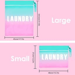 Grote en Kleine Waterdichte Waszak voor Reizen met Handvatten voor Vuile en Nat Kleding (Lichtblauw Verloop) — thumbnail 4