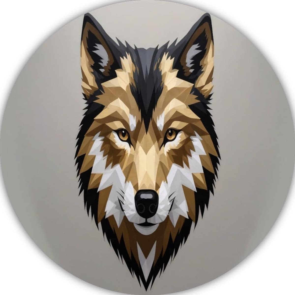 Wolf muurcirkel, Animal wandcirkels, Rond schilderij Geometrisch, Muurdecoratie industrieel, Rond schilderij, Kunst muurcirkel forex 80x80 cm — afbeelding 1
