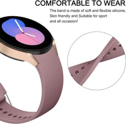 Wanme Horlogebandje voor Samsung Galaxy Watch 4/5/6/7 40 mm 44 mm, siliconen reservearmband voor Samsung Watch 4 Classic/Watch 6 Classic/Watch 5 Pro/FE, voor dames en heren — thumbnail 5
