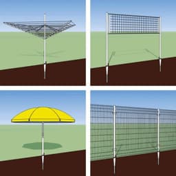 Paaldrager rond Ø 26 tot 60 mm - Grondanker om in te draaien - Steunvoet voor zonnescherm - ServiceTopper — thumbnail 2