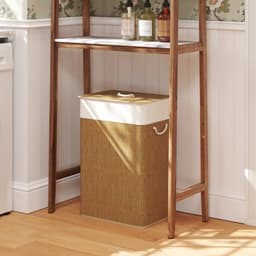HOMCOM Laundry Hamper Bamboe 40L x 30B x 60H cm Bruin — thumbnail 2