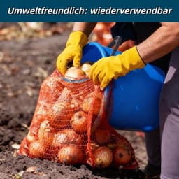 Raschelzakken Aardappelen - Netzakken Groenten - Opslag Fruit - Met Trekkoord - 30x50 cm - Rood — thumbnail 2