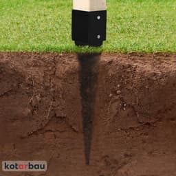 4 Stuks Grondankers voor Tuinpalen van Gegalvaniseerd Staal — thumbnail 3